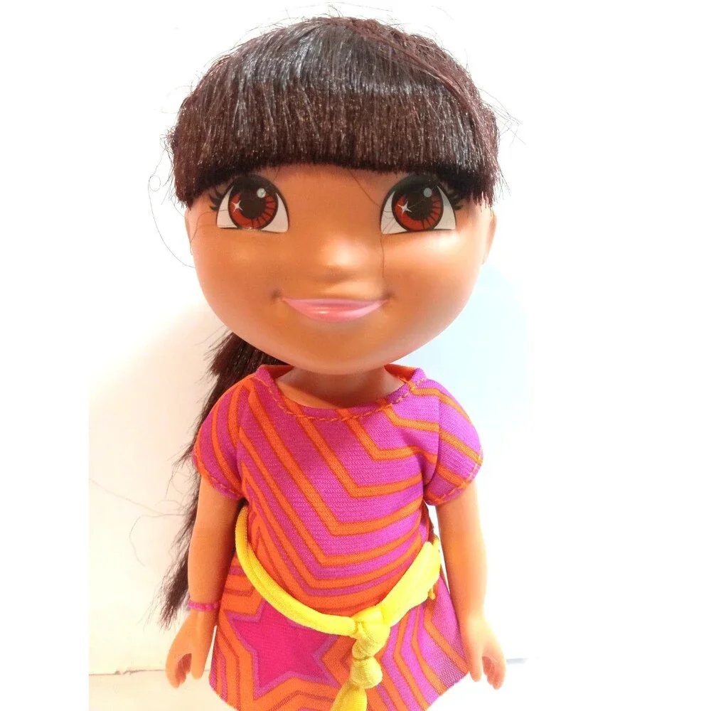 2009 Mattel Dora The Explorer Pink Orange Dress Plastic Doll 8